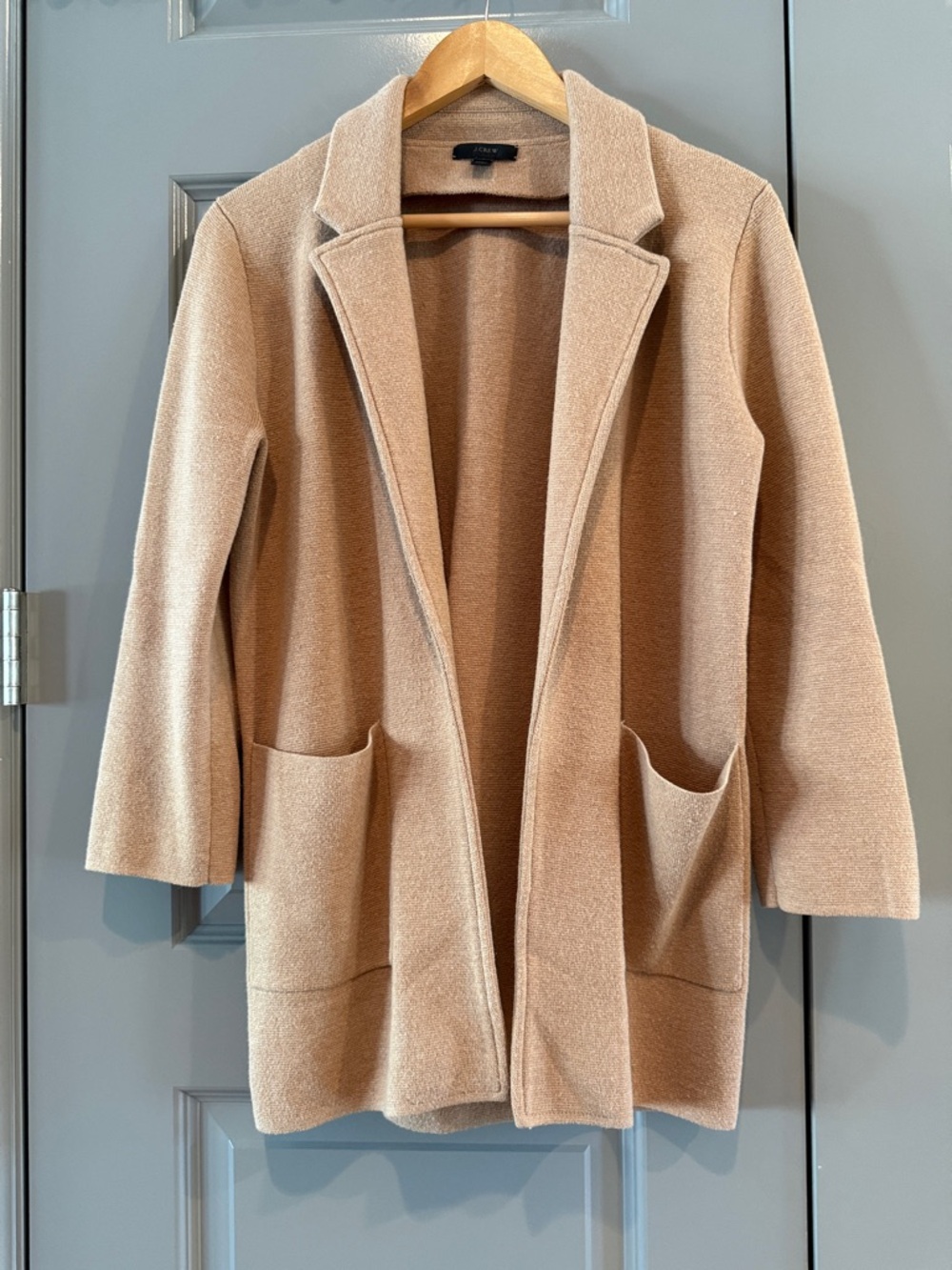 J. Crew Sophie Camel Tan Open-Front Women's Cardigan Coatigan Sweater
